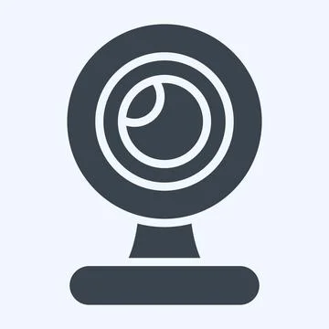 Icon Webcam. suitable for Computer Components symbol. glyph style. simple des Stock-Illustration