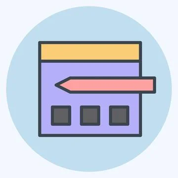 Icon Website Design. related to Creative Concept symbol. color mate style. .. Stock Illustration