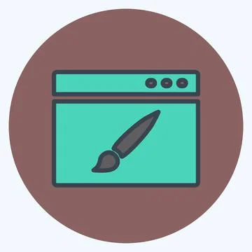 Icon Website Design. suitable for IT Services symbol. color mate style. simpl Stockillustratie