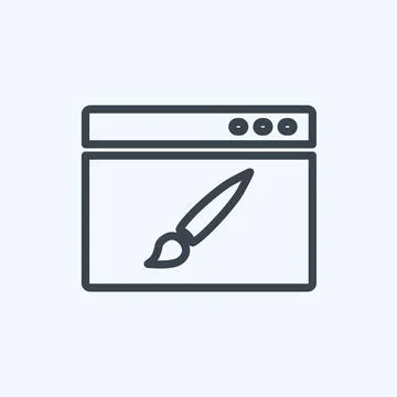 Icon Website Design. suitable for IT Services symbol. line style. simple desi Stockillustratie