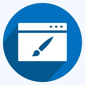 Icon Website Design. suitable for IT Services symbol. long shadow style. simp Stockillustratie