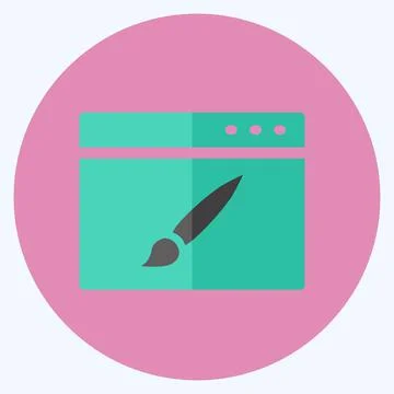 Icon Website Design. suitable for IT Services symbol. flat style. simple desi Stockillustratie