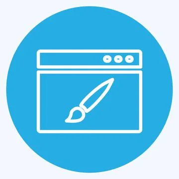 Icon Website Design. suitable for IT Services symbol. blue eyes style. simple Illustrazione stock