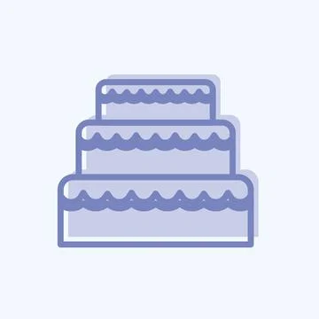 Icon Wedding Cake. suitable for Wedding symbol. two tone style. simple design Stock Illustration