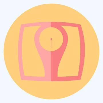 Icon Weighing Machine - Flat Style - Simple illustration,Editable stroke Stock Illustration