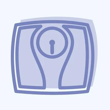 Icon Weighing Machine - Two Tone Style - Simple illustration,Editable stroke Stock Illustration