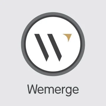 Icon Wemerge Cryptographic Currency - Vector Coin Image. Stock Illustration