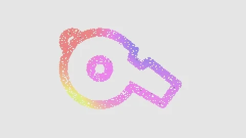 Icon whistle is made up of LED square shapes that shimmer and flicker. There are Video stock 301441323