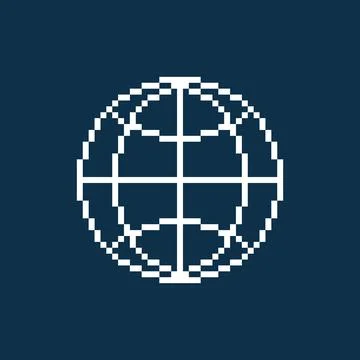 Icon of white abstract round globe symbol Иллюстрация