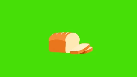 Icon of white bread isolated on a green background Stock Footage 286371210