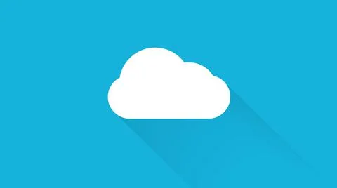 Icon of a white cloud on the blue background used in gadgets and technologies Stock Illustration