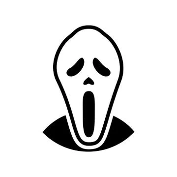 Icon of white horror mask - vector iconic design Stock Illustration