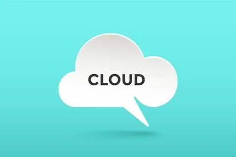 Icon of white paper cloud talk Stock Illustration