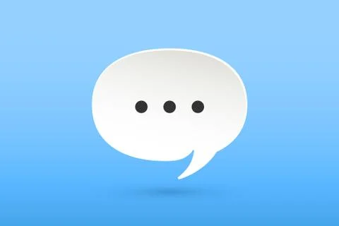 Icon of white paper cloud talk for chat Stock Illustration