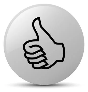 Like icon white round button Stock Illustration