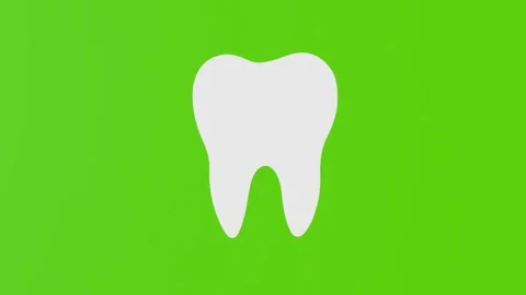 Icon of a white tooth isolated on a green background Stock Footage 284247883