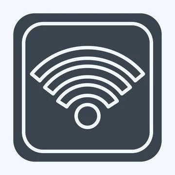 Icon Wifi Button. related to Wifi symbol. glyph style. design editable 스톡 일러스트