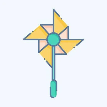 Icon Windmill. related to Amusement Park symbol. doodle style. simple desig.. Ilustración de archivo