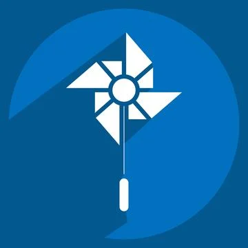 Icon Windmill. related to Amusement Park symbol. long shadow style. simple .. Stockillustratie
