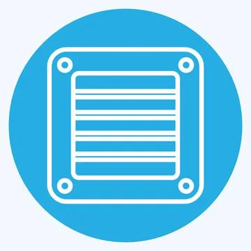 Icon Window Fan. related to Air Conditioning symbol. blue eyes style. simpl.. Stock Illustration