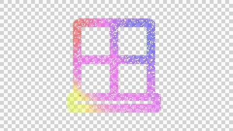 Icon window frame is made up of LED square shapes. There are bright diodes and 스톡 일러스트