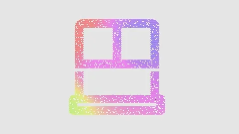 Icon window frame open is made up of LED square shapes that shimmer and flicker. Stock Footage 301442115
