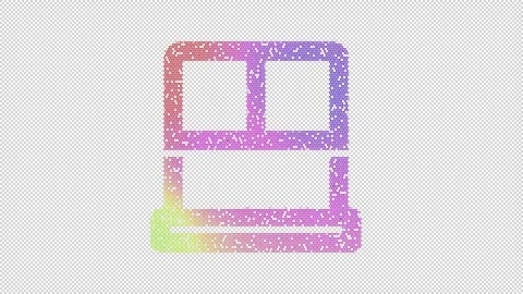 Icon window frame open is made up of LED square shapes that shimmer and flicker. Stock Footage 301443477