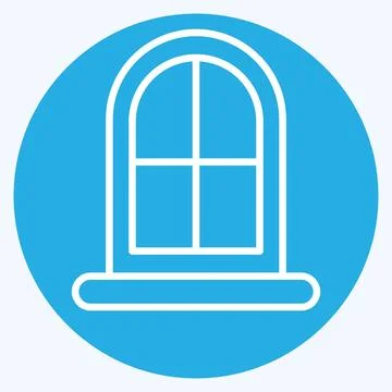 Icon Window. related to Building Material symbol. blue eyes style. simple d.. Ilustración de archivo