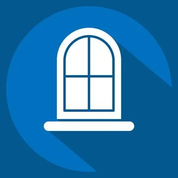 Icon Window. related to Building Material symbol. long shadow style. simple.. Ilustración de archivo