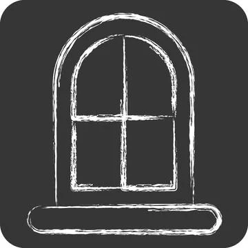 Icon Window. related to Building Material symbol. chalk Style. simple desig.. Ilustración de archivo