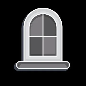 Icon Window. related to Building Material symbol. glossy style. simple desi.. Ilustración de archivo