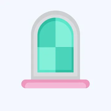 Icon Window. related to Building Material symbol. flat style. simple design.. Ilustración de archivo