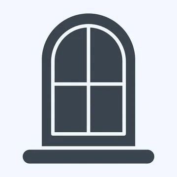 Icon Window. related to Building Material symbol. glyph style. simple desig.. Ilustración de archivo