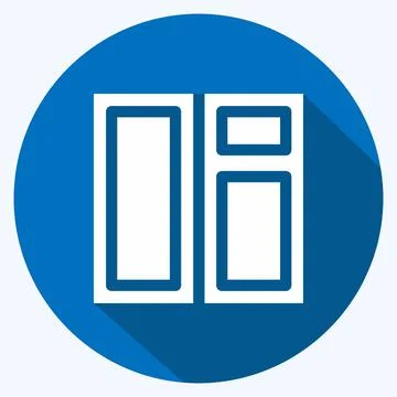 Icon Window. suitable for building symbol. long shadow style. simple design e Ilustración de archivo