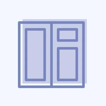 Icon Window. suitable for building symbol. two tone style. simple design edit Ilustración de archivo