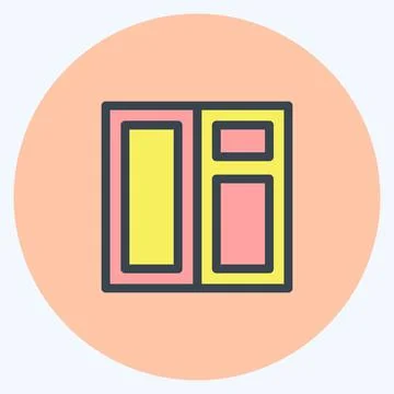 Icon Window. suitable for building symbol. color mate style. simple design ed Ilustración de archivo