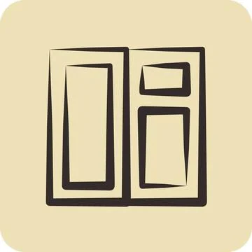 Icon Window. suitable for building symbol. hand drawn style. simple design .. Ilustración de archivo