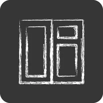 Icon Window. suitable for building symbol. chalk Style. simple design edita.. Ilustración de archivo