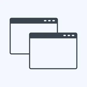 Icon Windows. suitable for Web Interface symbol. glyph style. simple design e Stock Illustration