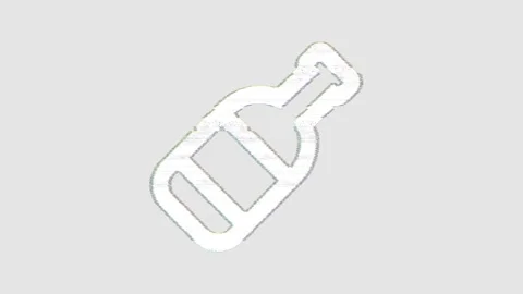Icon wine bottle is distorted. Glitch. Noise, chromatic aberration, geometric Stock Footage 305474539