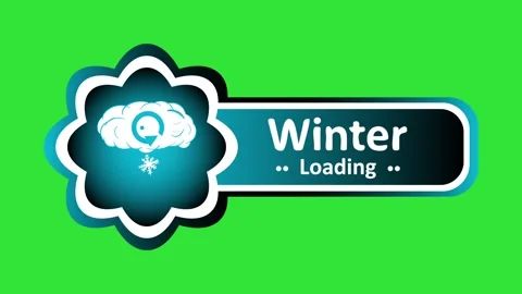 Icon winter loading on green back Stock Footage 93993201