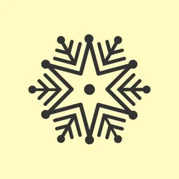 Icon of winter snowflake, linear isolated image. Christmas and winter holidays Stock Illustration