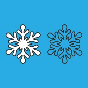 Icon of winter snowflake, set of isolated images. Christmas and winter holidays Illustrazione stock