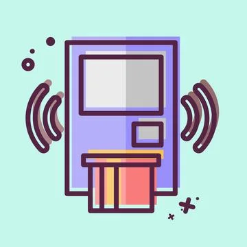 Icon Wireless Security System. related to Home Security symbol. MBE style Stock Illustration