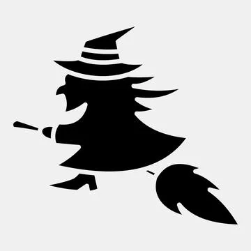 Icon witch. Illustration of halloween elements. Icon in glyph style. Stock Illustration