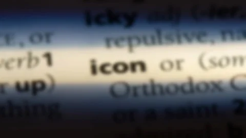 Icon word in a dictionary. Stock Footage 99560662