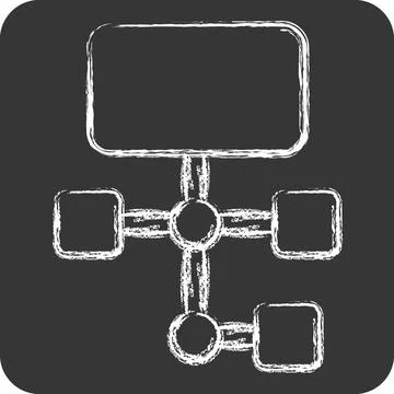 Icon Work Flow. related to Business Analysis symbol. chalk Style simple des.. Stock Illustration