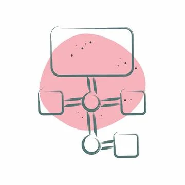 Icon Work Flow. related to Business Analysis symbol. Color Spot Style simpl.. Stock Illustration
