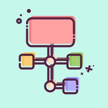 Icon Work Flow. related to Business Analysis symbol. MBE style simple desig.. 스톡 일러스트