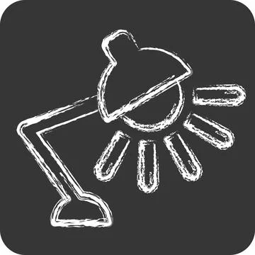 Icon Work Lamp. related to Light symbol. chalk Style. design editable Stockillustratie